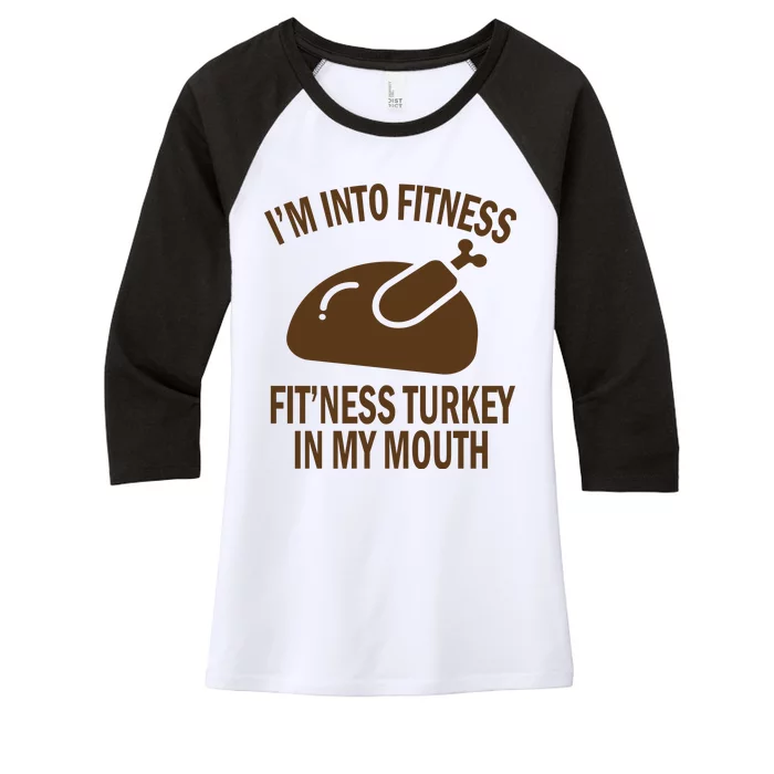 IM Into Fitness Funny Turkey Holiday Women's Tri-Blend 3/4-Sleeve Raglan Shirt