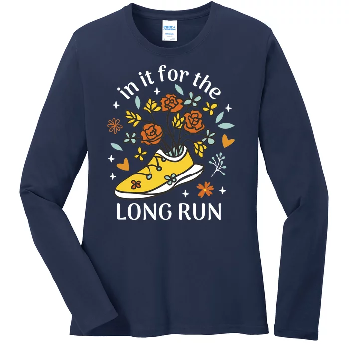 In It For The Long Run Floral Ladies Long Sleeve Shirt