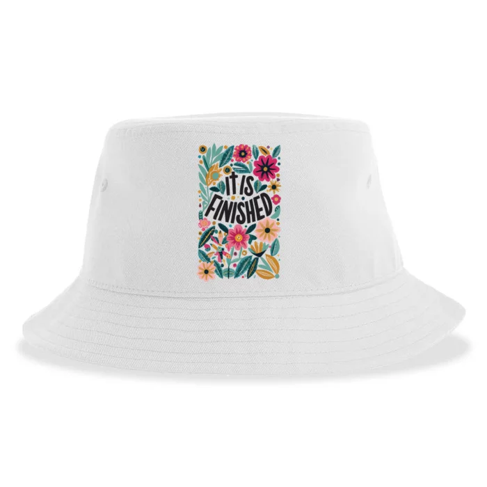 It Is Finished Resurrection Sunday Easter Christian Sustainable Bucket Hat