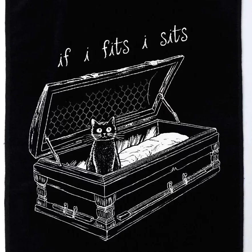 If I Fits I Sits Black Cat Coffin Kitty Sitting In A Casket Platinum Collection Golf Towel