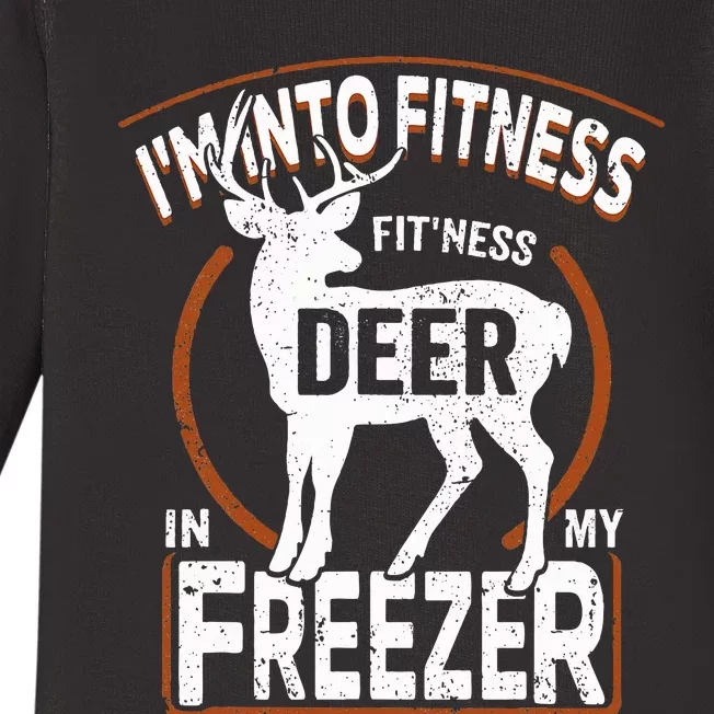 I'm Into Fitness Deer Freezer funny dad hunter deer hunting Baby Long Sleeve Bodysuit