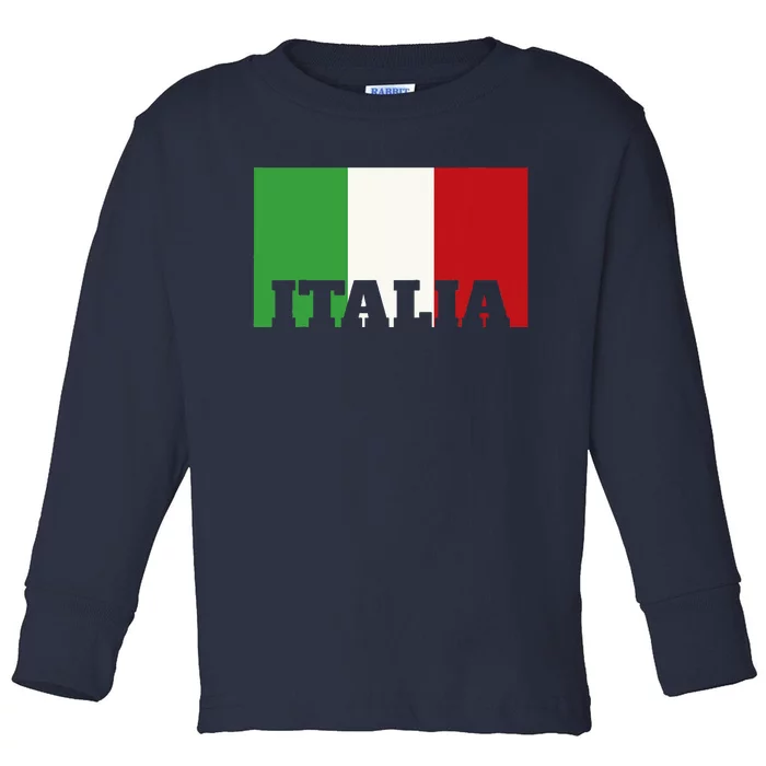 Italy Italian Flag Pride Heritage Patriotic Born Italia Gift Toddler Long Sleeve Shirt