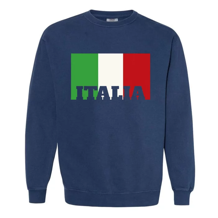 Italy Italian Flag Pride Heritage Patriotic Born Italia Gift Garment-Dyed Sweatshirt