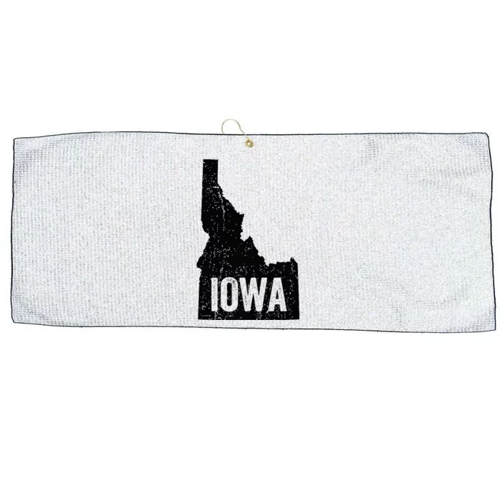 Idaho Iowa Funny Geography Mix Up Large Microfiber Waffle Golf Towel