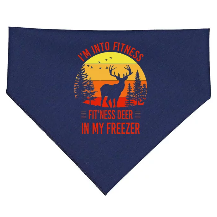 IM Into Fitness. FitNess Deer In My Freezer Funny USA-Made Doggie Bandana