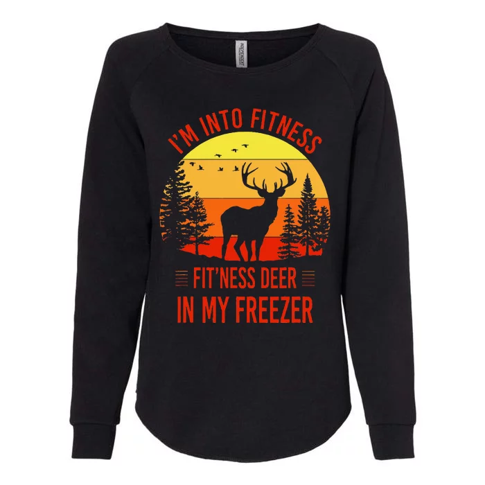 IM Into Fitness. FitNess Deer In My Freezer Womens California Wash Sweatshirt