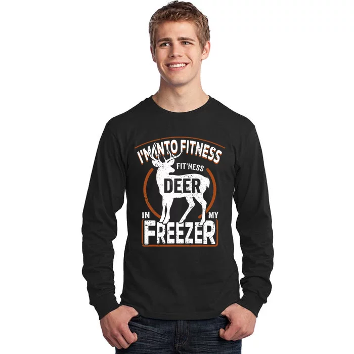 IM Into Fitness Deer Freezer Funny Dad Hunter Deer Hunting Tall Long Sleeve T-Shirt