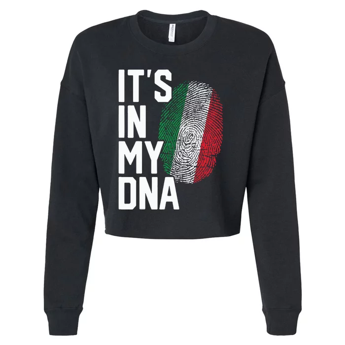 Italy Italian Flag Heritage Cropped Pullover Crew