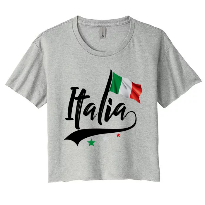 Italia Italian Flag Italy Italiano Heritage Women's Crop Top Tee