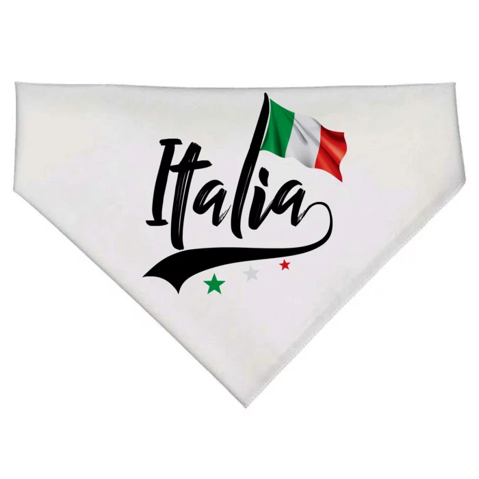 Italia Italian Flag Italy Italiano Heritage USA-Made Doggie Bandana