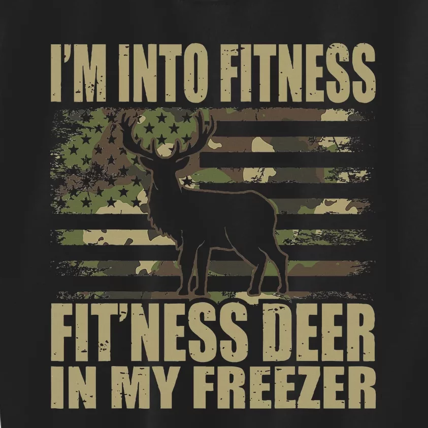 I'm Into Fitness Fit'ness Deer In My Freezer Kids Sweatshirt