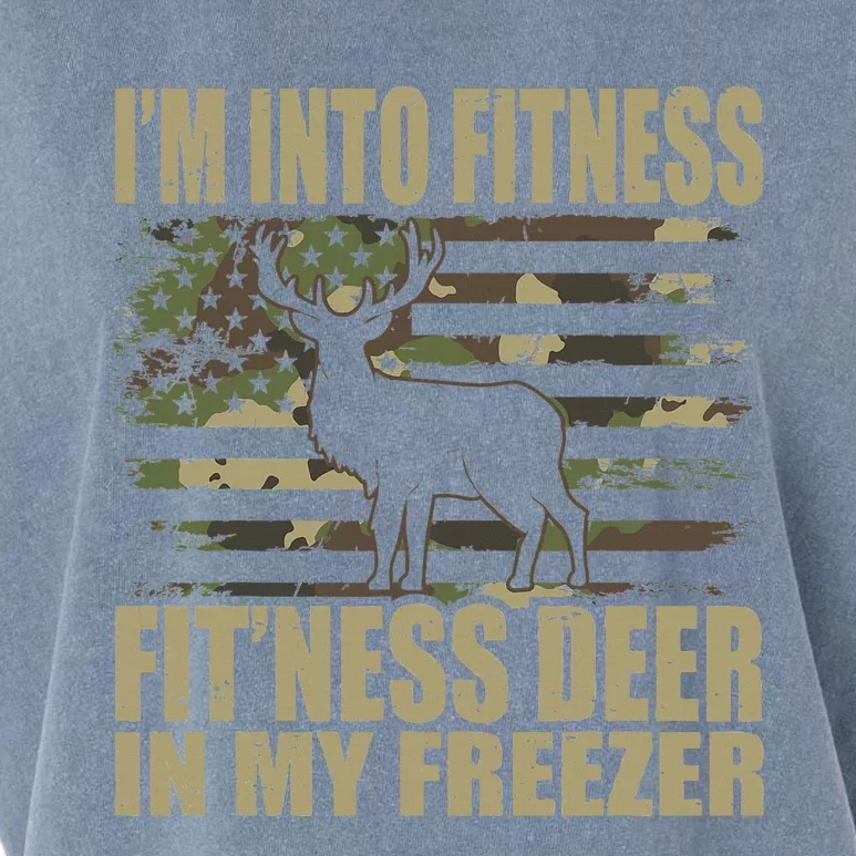 I'm Into Fitness Fit'ness Deer In My Freezer Garment-Dyed Women's Muscle Tee