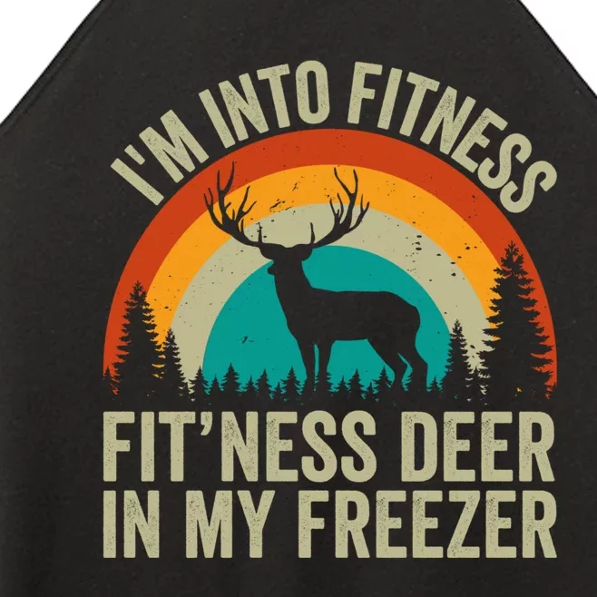 IM Into Fitness FitNess Deer In My Freezer Hunting Husband Women’s Perfect Tri Rocker Tank