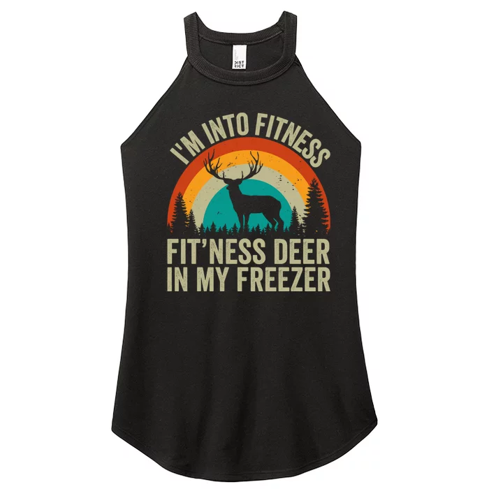 IM Into Fitness FitNess Deer In My Freezer Hunting Husband Women’s Perfect Tri Rocker Tank