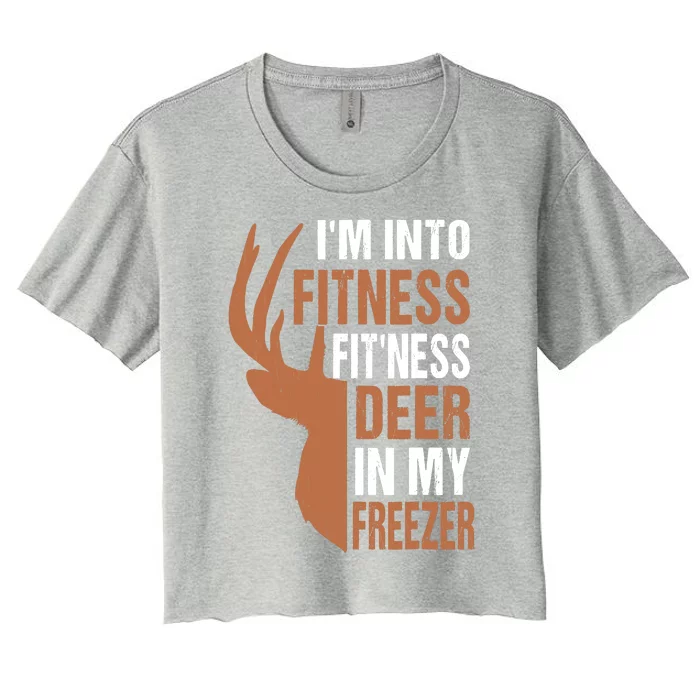 IM Into Fitness FitNess Deer In My Freezer Women's Crop Top Tee