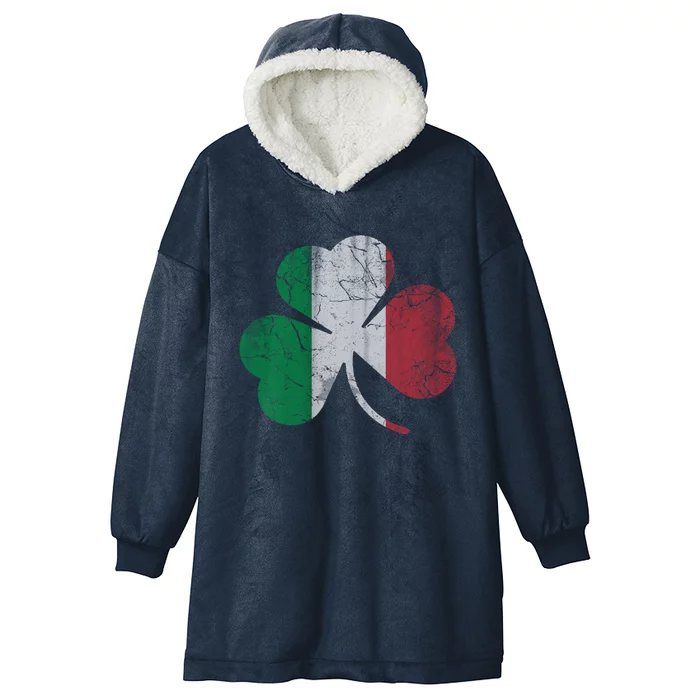 Irish Italian Flag Shamrock Italia Gift Hooded Wearable Blanket