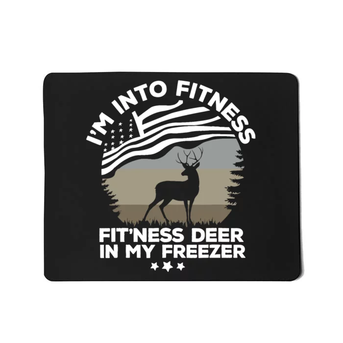 IM Into Fitness FitNess Deer In My Freezer Deer Flag Mousepad