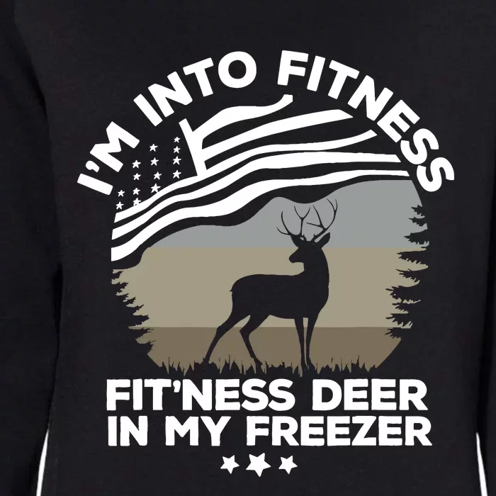 IM Into Fitness FitNess Deer In My Freezer Deer Flag Womens California Wash Sweatshirt