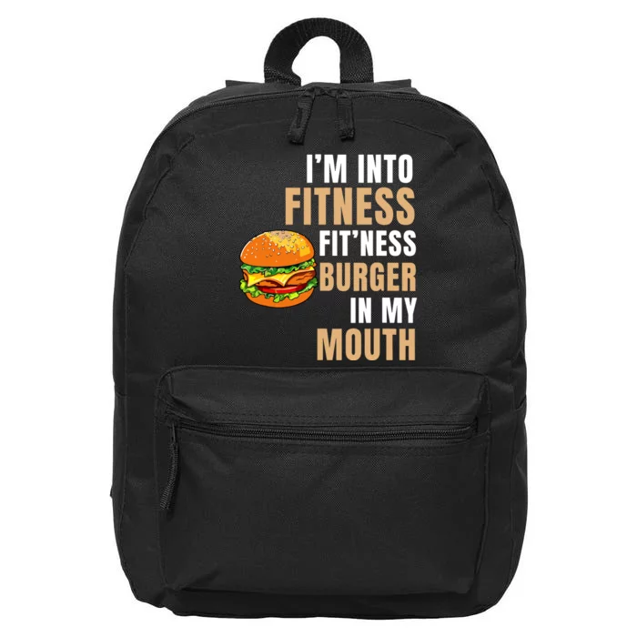 Im Into Fitness Burger Mouth Funny Hamburger 16 in Basic Backpack