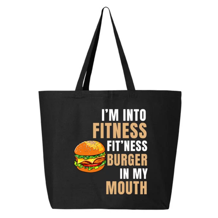 Im Into Fitness Burger Mouth Funny Hamburger 25L Jumbo Tote