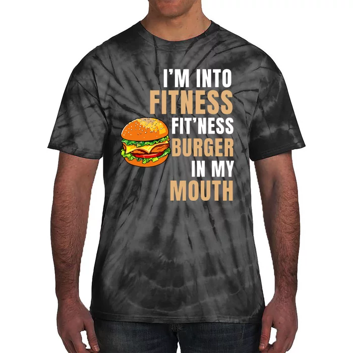 Im Into Fitness Burger Mouth Funny Hamburger Tie-Dye T-Shirt