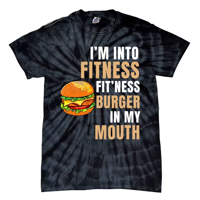 Im Into Fitness Burger Mouth Funny Hamburger Tie-Dye T-Shirt