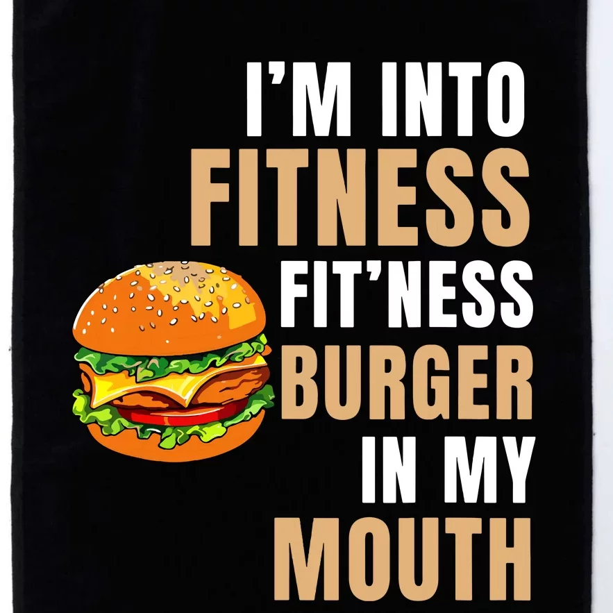 Im Into Fitness Burger Mouth Funny Hamburger Platinum Collection Golf Towel