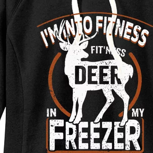 IM Into Fitness Deer Freezer Funny Dad Hunter Deer Hunting Women's Fleece Hoodie