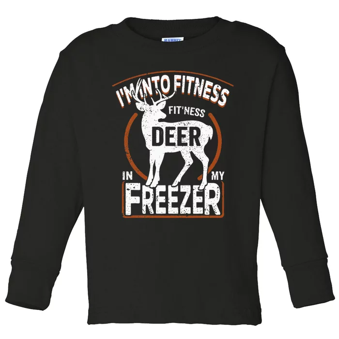 IM Into Fitness Deer Freezer Funny Dad Hunter Deer Hunting Toddler Long Sleeve Shirt