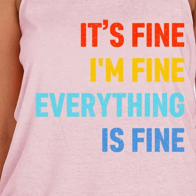 I'm It's Fine Great Gift Passive Aggressive Funny Everything Is Fine Gift Women's Knotted Racerback Tank