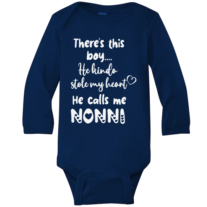 Italy Italian Grandma Grandmother This Calls Me Nonni Baby Long Sleeve Bodysuit