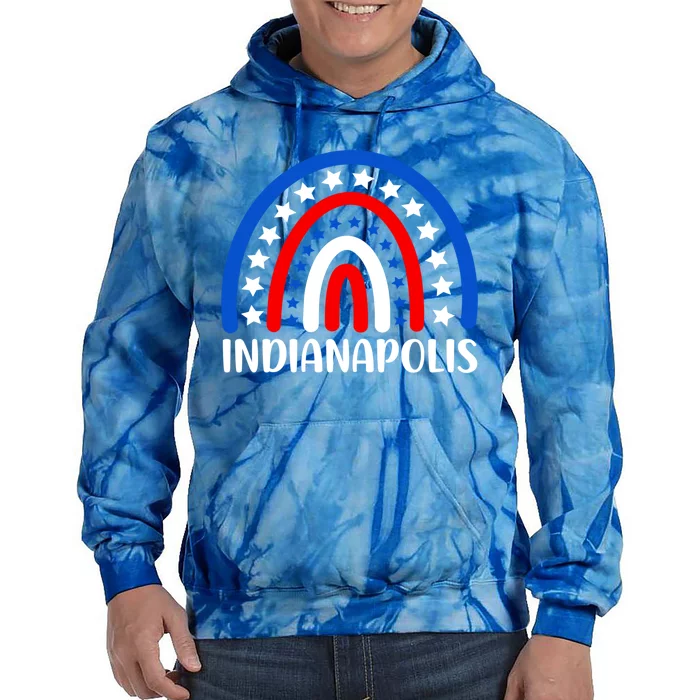 Indianapolis Indiana Gift I Love Indianapolis Funny Gift Tie Dye Hoodie