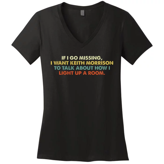 If I Go Missing I Want Keith Morrison Women's V-Neck T-Shirt