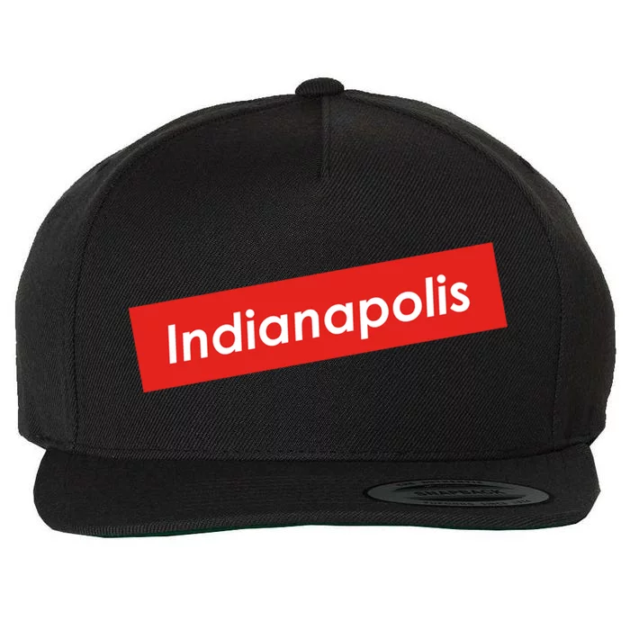 Indianapolis Indiana Gift Wool Snapback Cap