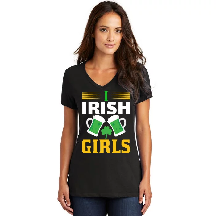 I Irish Girls Women's V-Neck T-Shirt