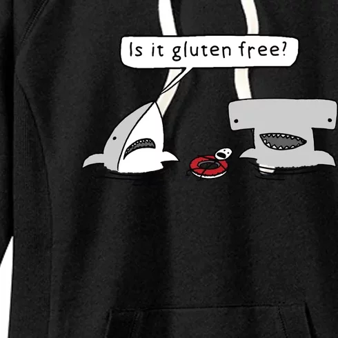 Is It Gluten Free Two Sharks Graphic Women's Fleece Hoodie