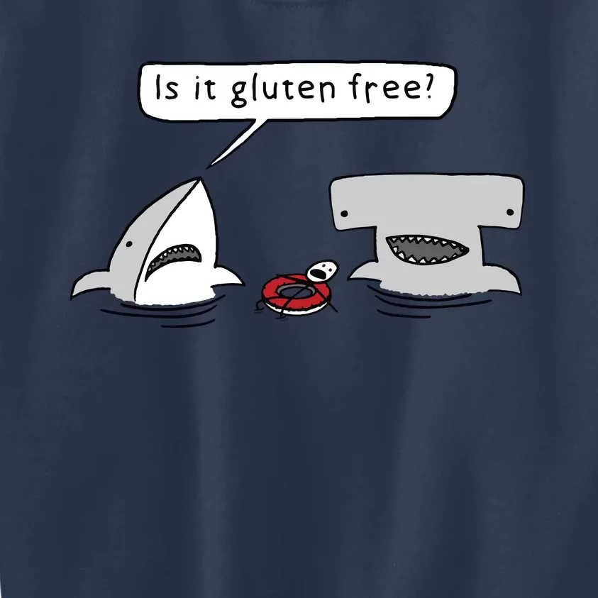 Is It Gluten Free Two Sharks Graphic Kids Sweatshirt