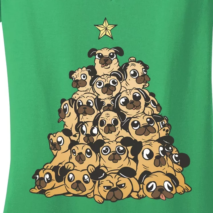 It Is Going To Be A Pug Christmas Tree Women's V-Neck T-Shirt