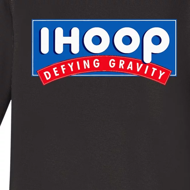 Ihoop I Hoop Defying Gravity Basketball & Basketballer Baby Long Sleeve Bodysuit