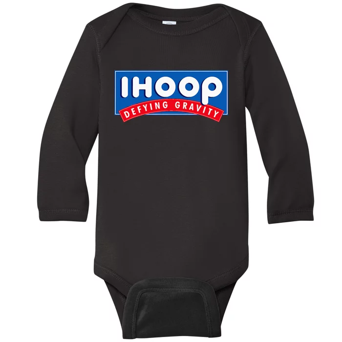 Ihoop I Hoop Defying Gravity Basketball & Basketballer Baby Long Sleeve Bodysuit