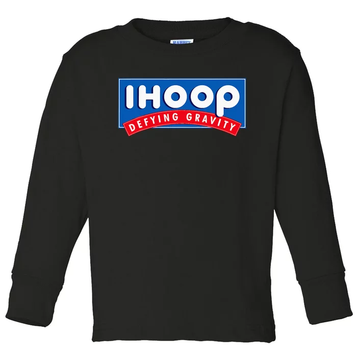 Ihoop I Hoop Defying Gravity Basketball & Basketballer Toddler Long Sleeve Shirt