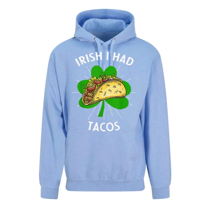 Irish I Had Tacos St Patricks Day Funny Tacos Lover Gifts Unisex Surf Hoodie