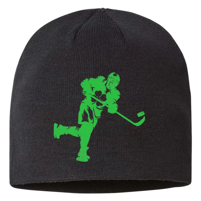 Irish Ice Hockey St Patricks Day 8 1/2in Sustainable Knit Beanie