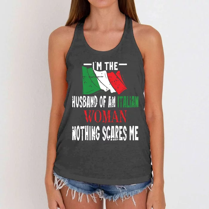 Italian Italy Husband Of Italian Woman Women's Knotted Racerback Tank