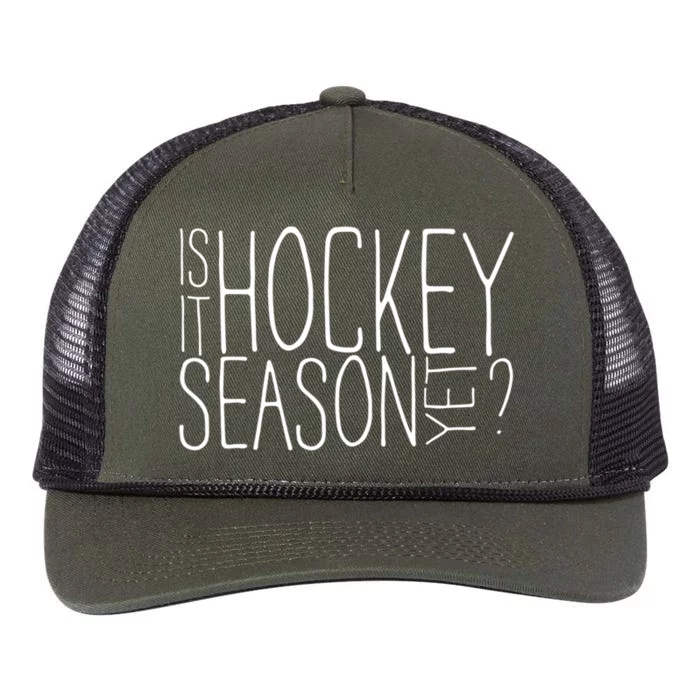 Is It Hockey Season Yet Funny Hockey Player Funny Gift Retro Rope Trucker Hat Cap