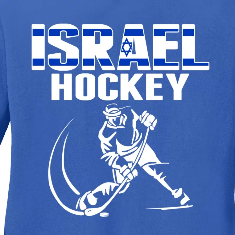 Israel Ice Hockey Fans Jersey Support Israeli Hockey Team Gift Ladies Long Sleeve Shirt