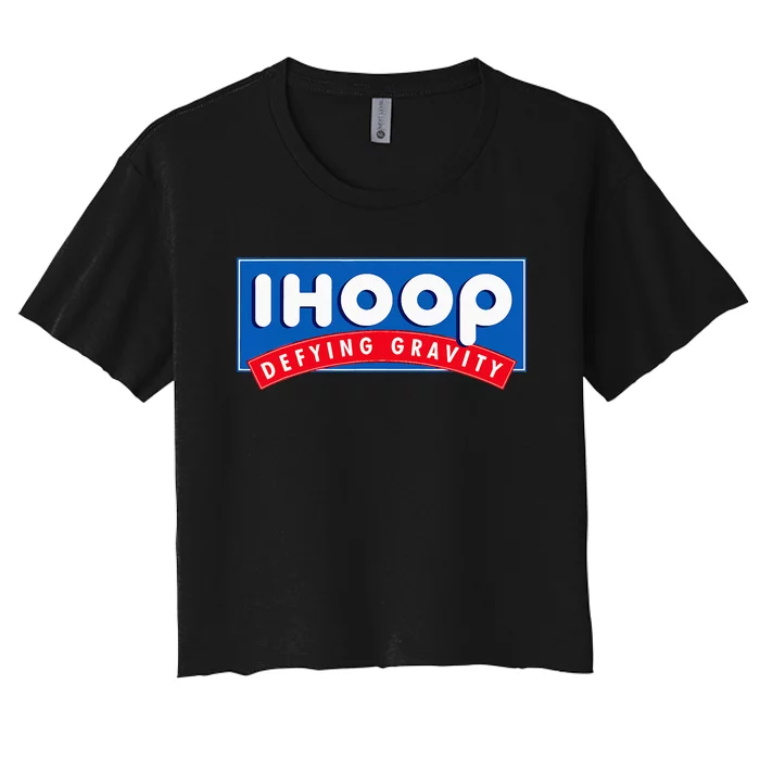 Ihoop I Hoop Defying Gravity Basketball & Basketballer Women's Crop Top Tee