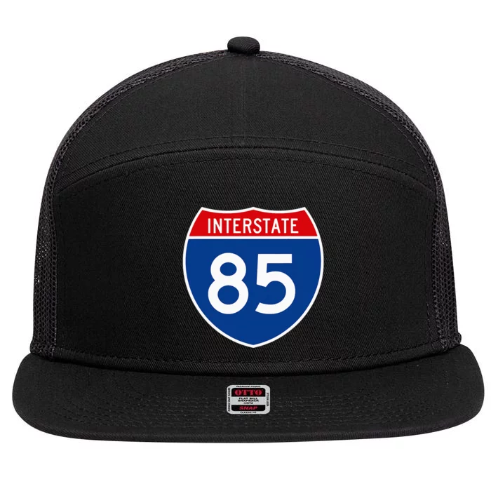 I85 Interstate Highway Shield Sign A2 Funny 7 Panel Mesh Trucker Snapback Hat