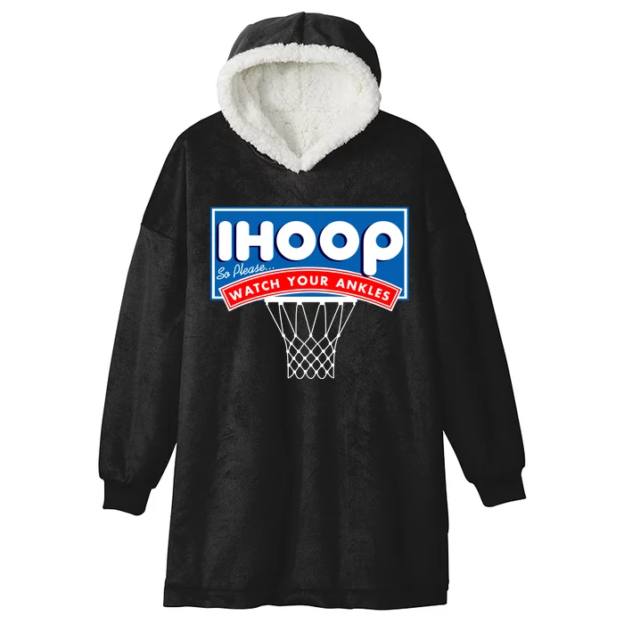 Ihoop I Hoop So Please Watch Your Ankles Classic Logo Hooded Wearable Blanket