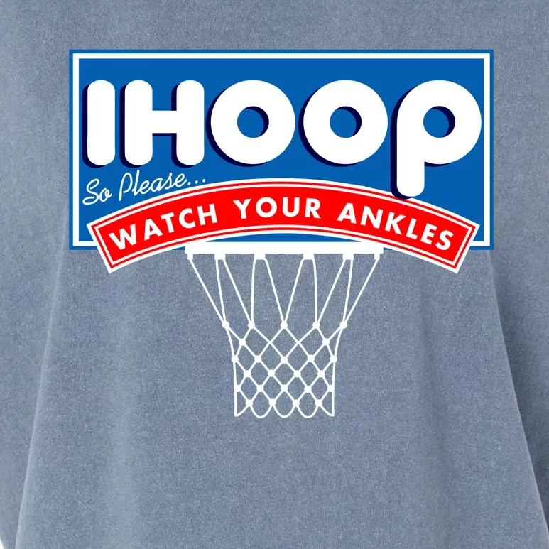 Ihoop I Hoop So Please Watch Your Ankles Classic Logo Garment-Dyed Women's Muscle Tee